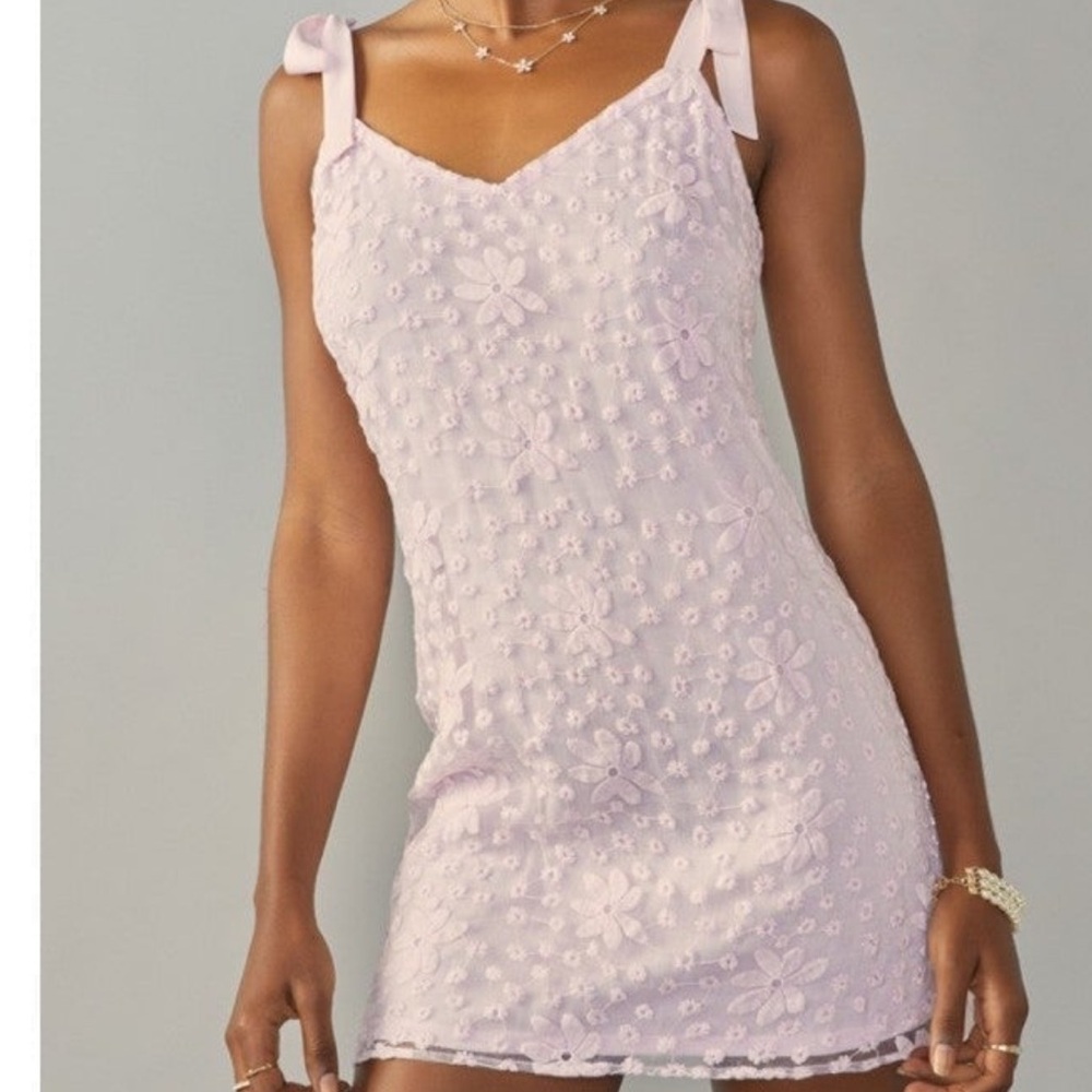 Francesca's Collections Lavender Floral Mini Dress